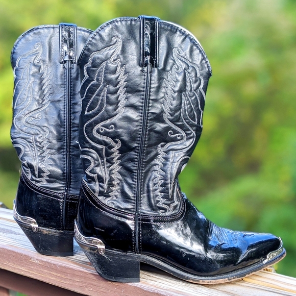 Durango Shoes - Cowboy Cowgirl Boots ~ Durango Black w Silver Detail ~ Men’s 9 1/2D / Women’s 11